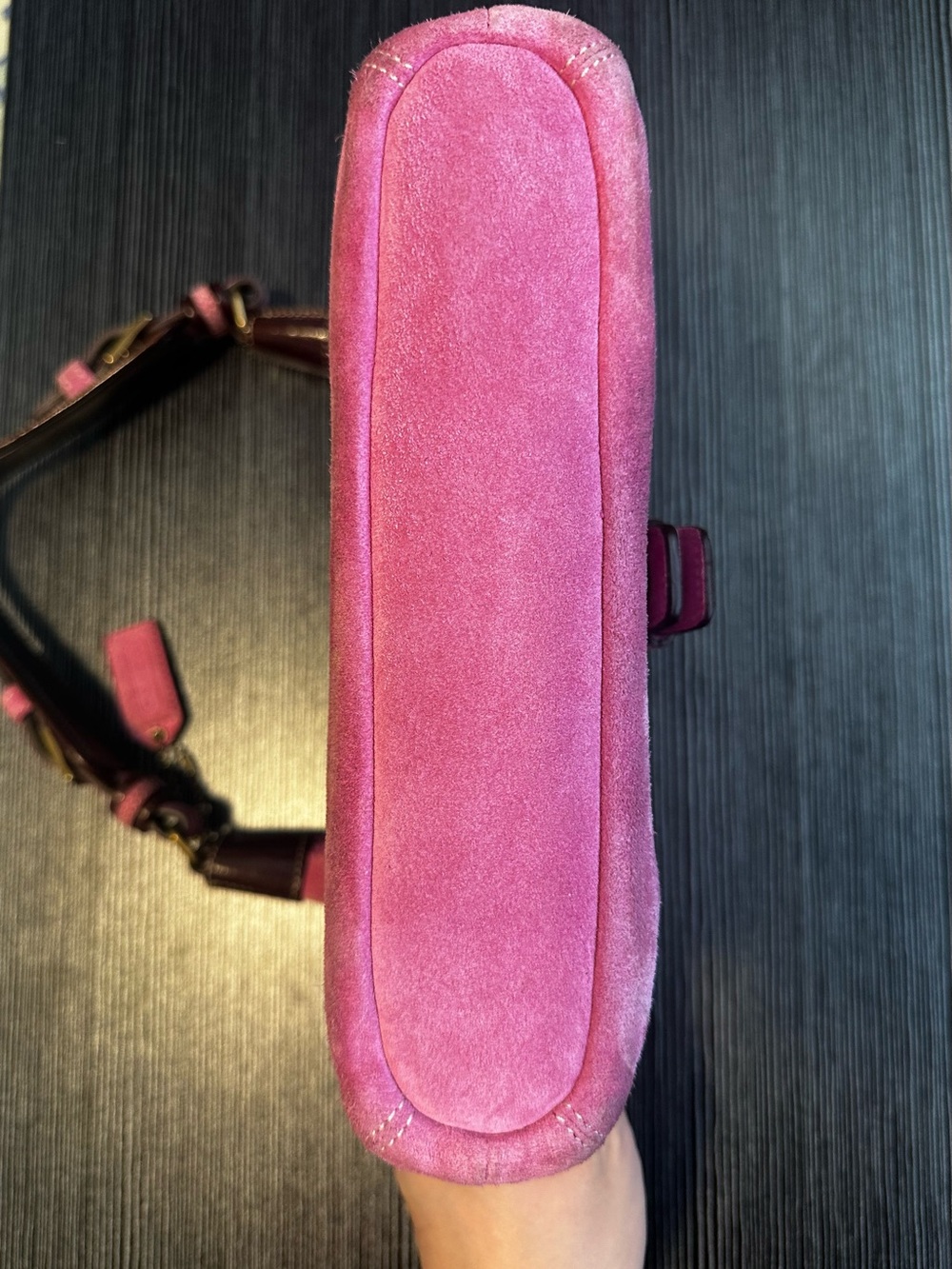 Vintage COACH Pink Hamilton Suede Flap Soho Shoulder Bag 7471 - Picture 11 of 16